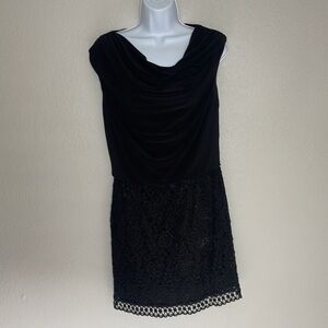 Laundry by Shelli Segal Women's Black Cowl Neck Dress LBD Size 2